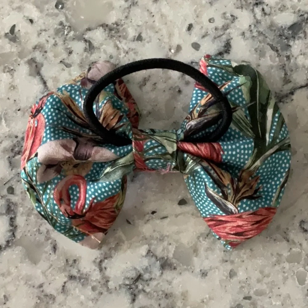 Three Pack of Handmade Patterned Bow Hair Ties